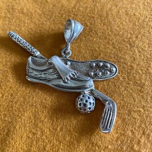 Unique Sterling silver golf necklace pendant